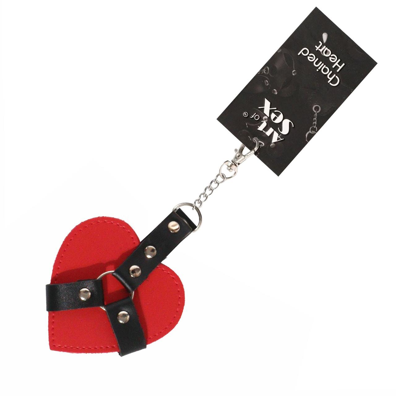 Брелок на карабіні для ключів Art of Sex Chained Heart, Червоний, фото 1