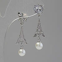 Сережки жіночі "Париж" L-4см купити біжутерію дешево оптом в інтернеті