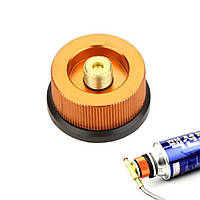 Перехідник з цангового туристичного газового балона на різьбовій  Помаранчевий