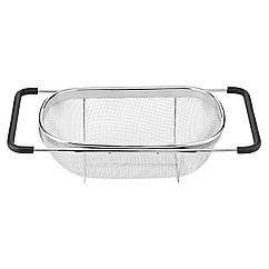 Друшляк сито на раковину для миття овочів та фруктів 29х19х10 см з нержавіючої сталі HP-19-18-S