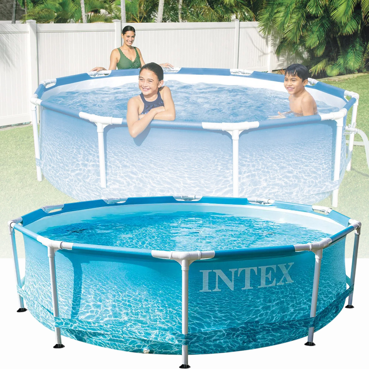 Басейн каркасний Intex 28206 для дачі 305х305х76 см на 4485 л блакитний