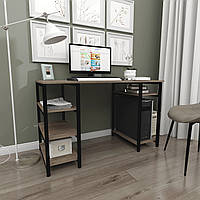 Стильний робочий комп'ютерний стіл лофт 130 см з полицями з місцем для системного блоку ЛОФТ FLASHNIKA СКЛ-2