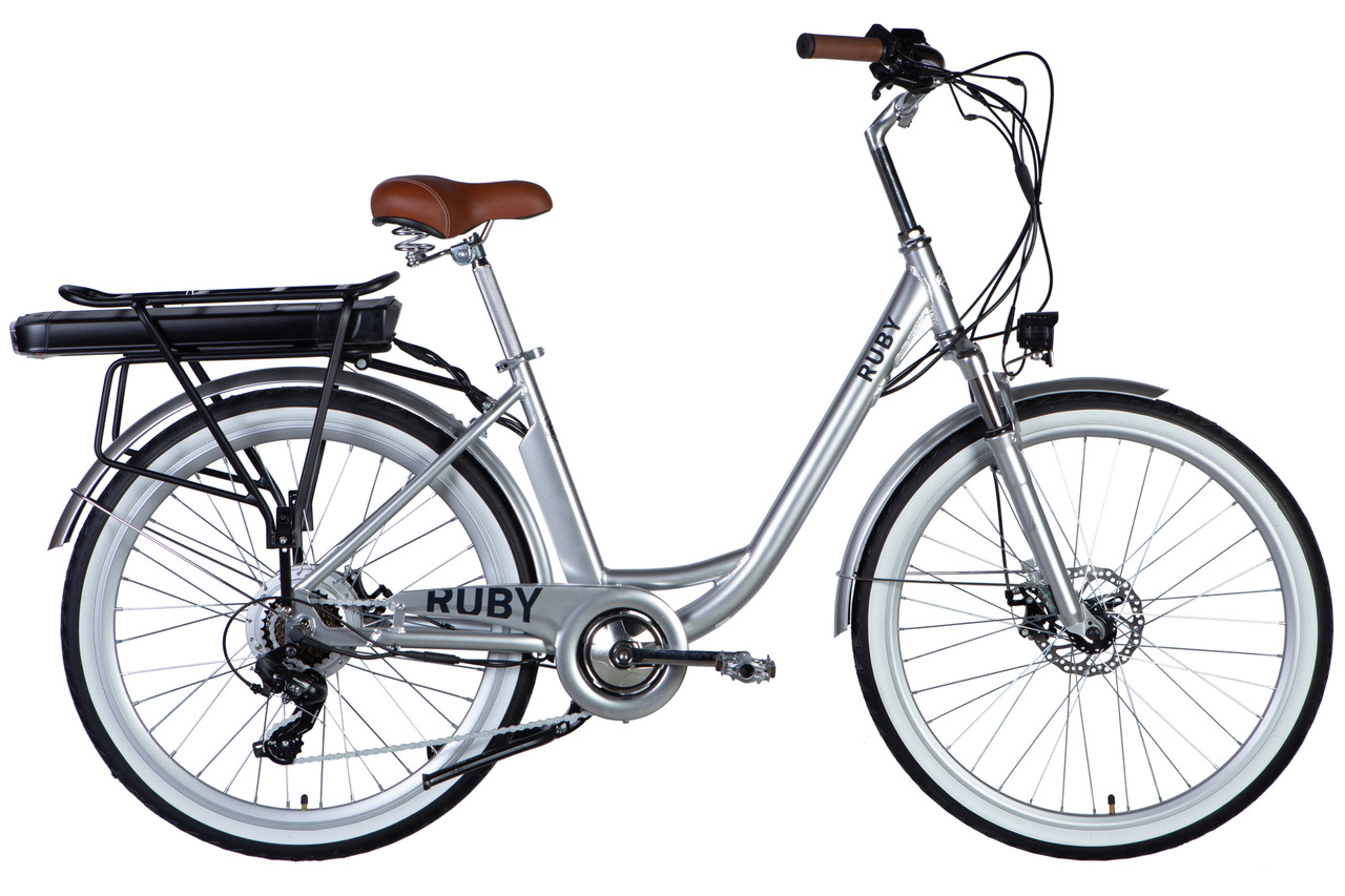 Велосипед з електроприводом 26" AL Dorozhnik eRUBY DD FR рама-17" 48B 12.5А*г 500Вт світло-сірий YS 2425 2025