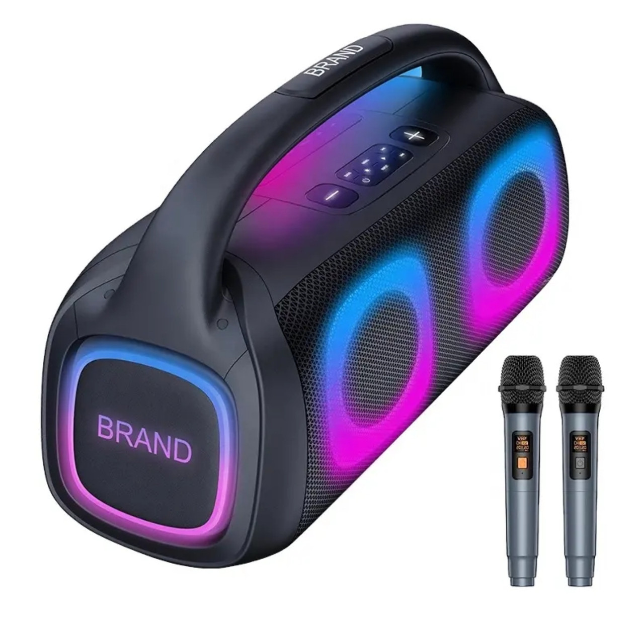 Переносна Bluetooth TWS колонка 40 Ват для вечірок караоке з двома мікрофонами