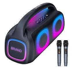 Переносна Bluetooth TWS колонка 40 Ват для вечірок караоке з двома мікрофонами