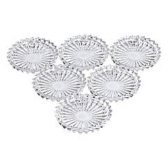 Набір із 6 тарілок для подачі по 12 см скляні прозорі круглі HP-YH-31