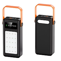 Портативний зовнішній акумулятор Bilintong 50000mAh із LED лампою чорний універсальна батарея для зарядж VE-33
