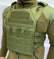 Тактическая плитоноска Function K6 П5-1 Оливковый жилет для защиты с системой Molle для военных и охотни DM-11
