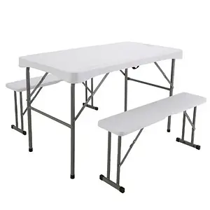 Туристичний складний стіл та 2 лавки трансформер для кемпінгу та пікніка 112*61*72 см