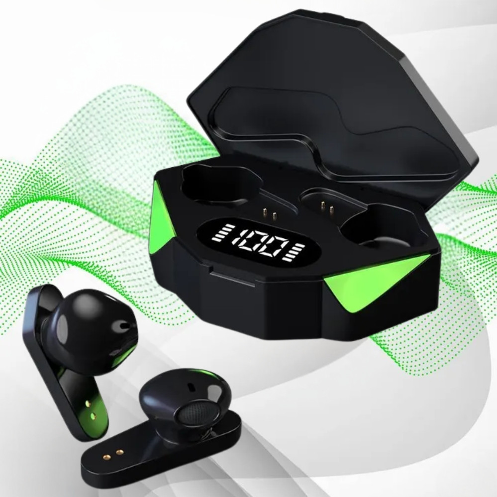 Бездротові навушники TWS-Х15 з RGB підсвічуванням та зарядним кейсом сенсорна Bluetooth гарнітура, фото 1