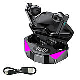 Бездротові навушники TWS-Х15 з RGB підсвічуванням та зарядним кейсом сенсорна Bluetooth гарнітура, фото 4