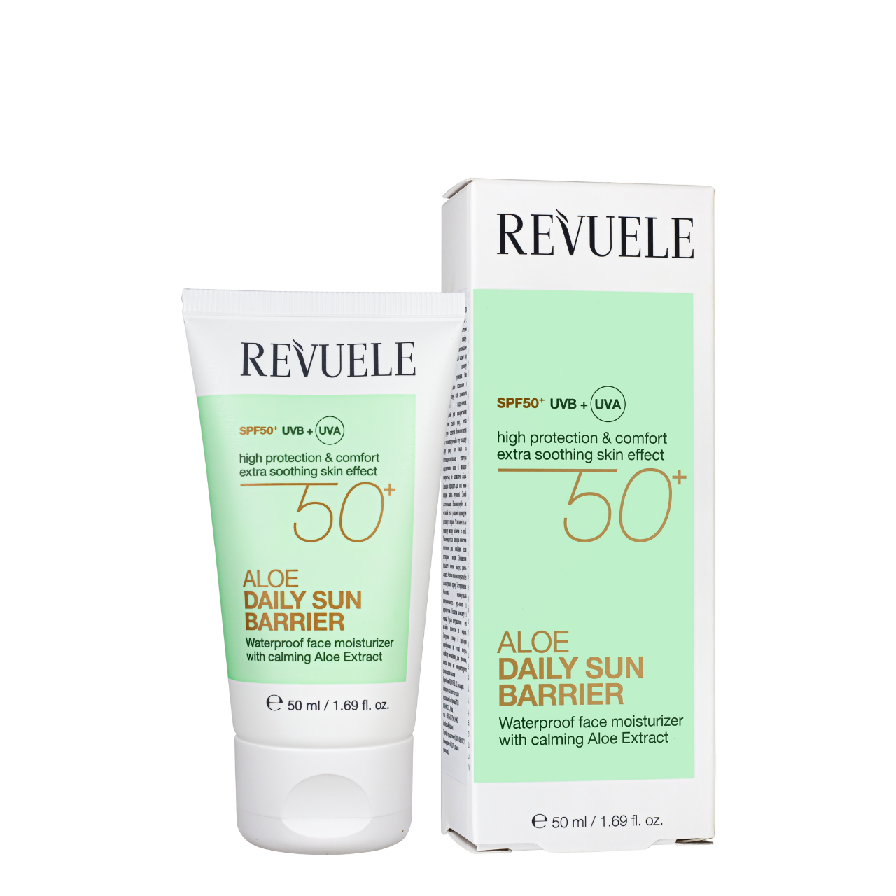 Сонцезахисний крем для обличчя Revuele Aloe Daily Sun Barrier SPF 50 зволожуючий 50 мл, фото 1