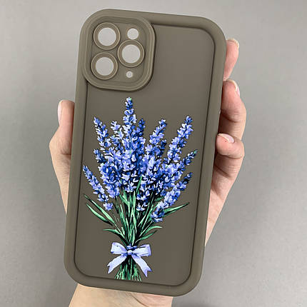 Чохол для Apple iPhone 11 Pro чохол з високими бортами з принтом лаванди на айфон 11 про коричневий q06u, фото 1