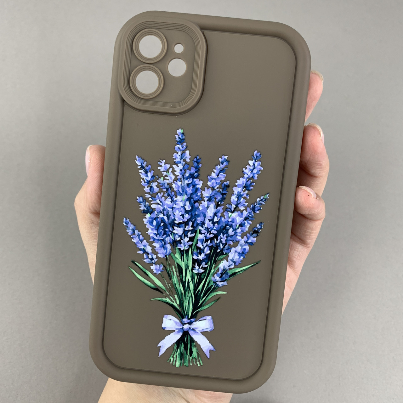 Чохол для Apple iPhone 11 чохол з високими бортами з принтом лаванди на айфон 11 коричневий q06u