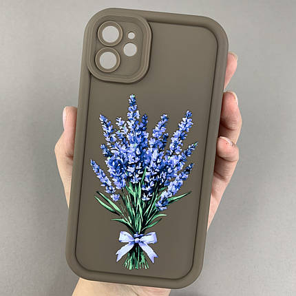 Чохол для Apple iPhone 11 чохол з високими бортами з принтом лаванди на айфон 11 коричневий q06u, фото 1