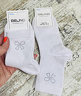 Білі бавовняні шкарпетки сіточка з камінчиками для дітей