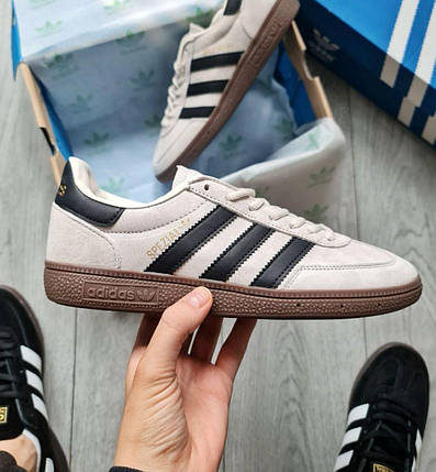 Кросівки чоловічі Adidas Spezial HandBall Light Grey Кеди Адідас Спешіал сірі натуральний замш демісезон, фото 1