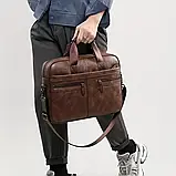 Чоловічий діловий портфель із натуральної шкіри, фото 2