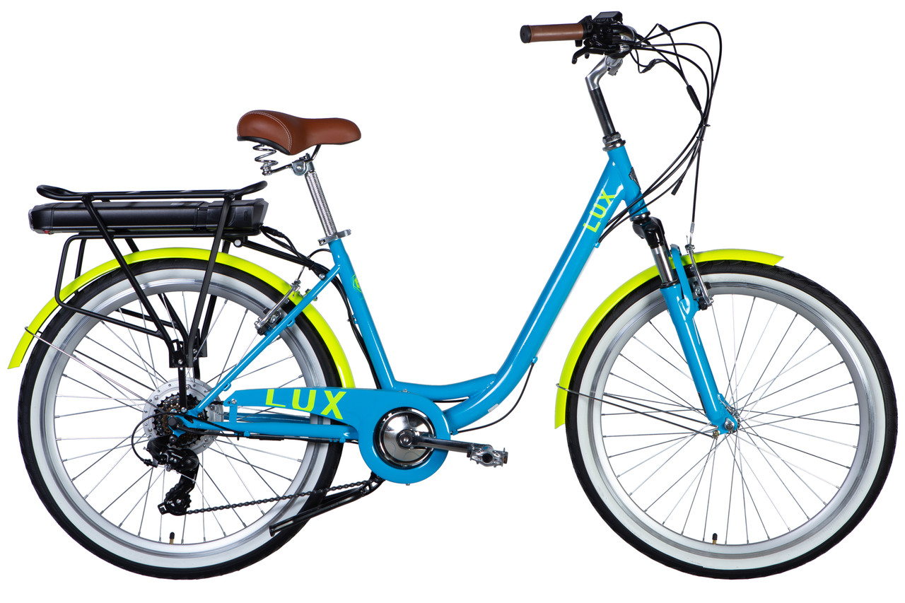 Велосипед з електроприводом 26" ST Dorozhnik eLUX Vbr FR рама-17" 36B 12.5А*г 500Вт блакитний YS 7350 2025