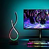 Настільна світлодіодна RGB лампа 16 режимів від USB L701 чорна, фото 4