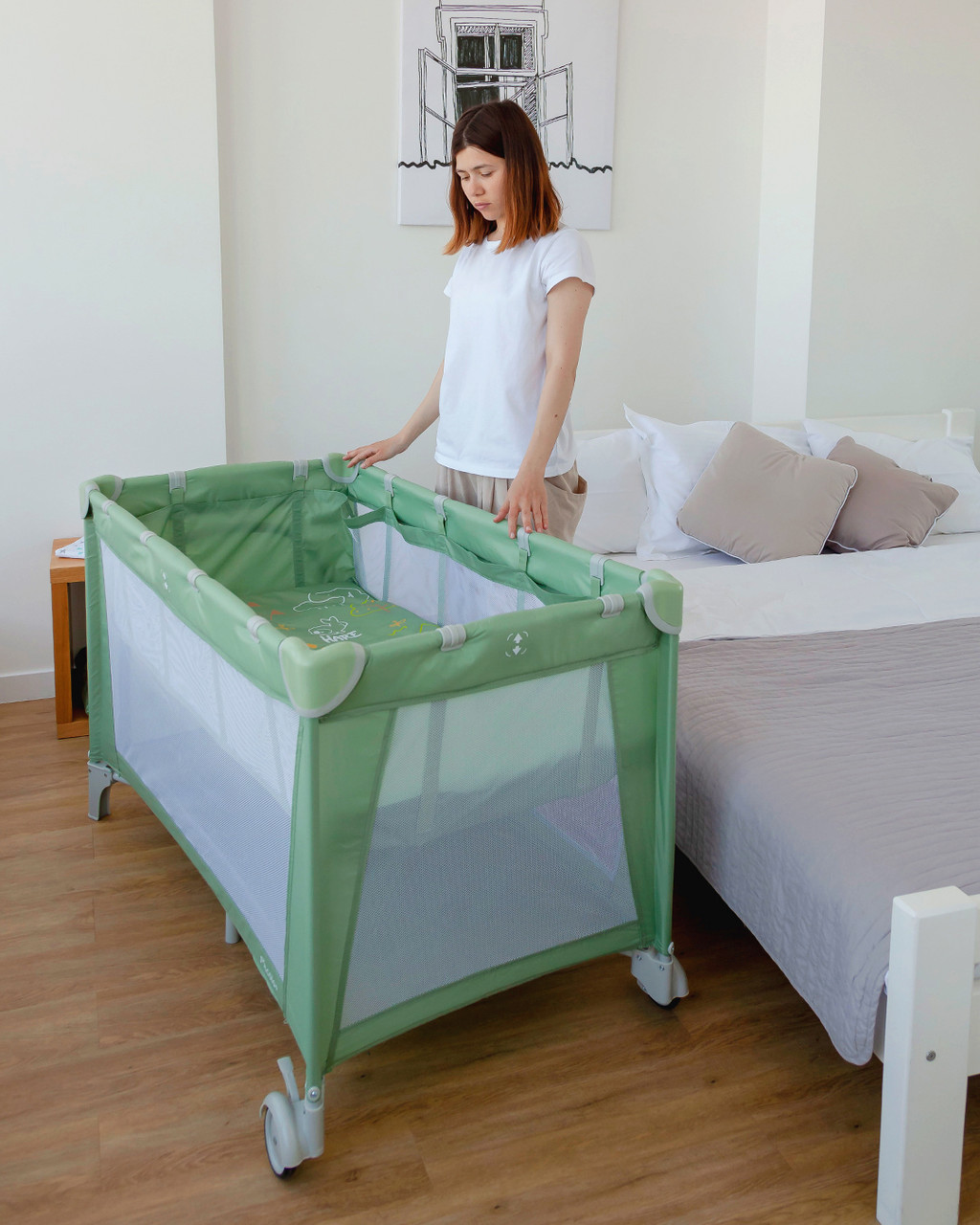Манеж-ліжко 2в1 Carrello Piccolo+ CRL-18102, Mint Green, фото 1