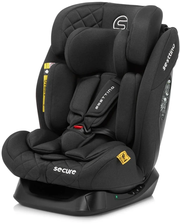 Автокрісло дитяче Sesttino Secure Pro (група 0+/1/2/3, 0-36 кг, i-Size) Black, фото 1