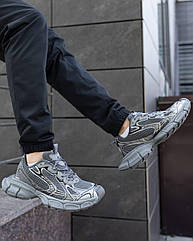 Кросівки Balenciaga 3XL Triple шкіряні сірі Кросівки баленсіага молодіжні сітка на високій підошві