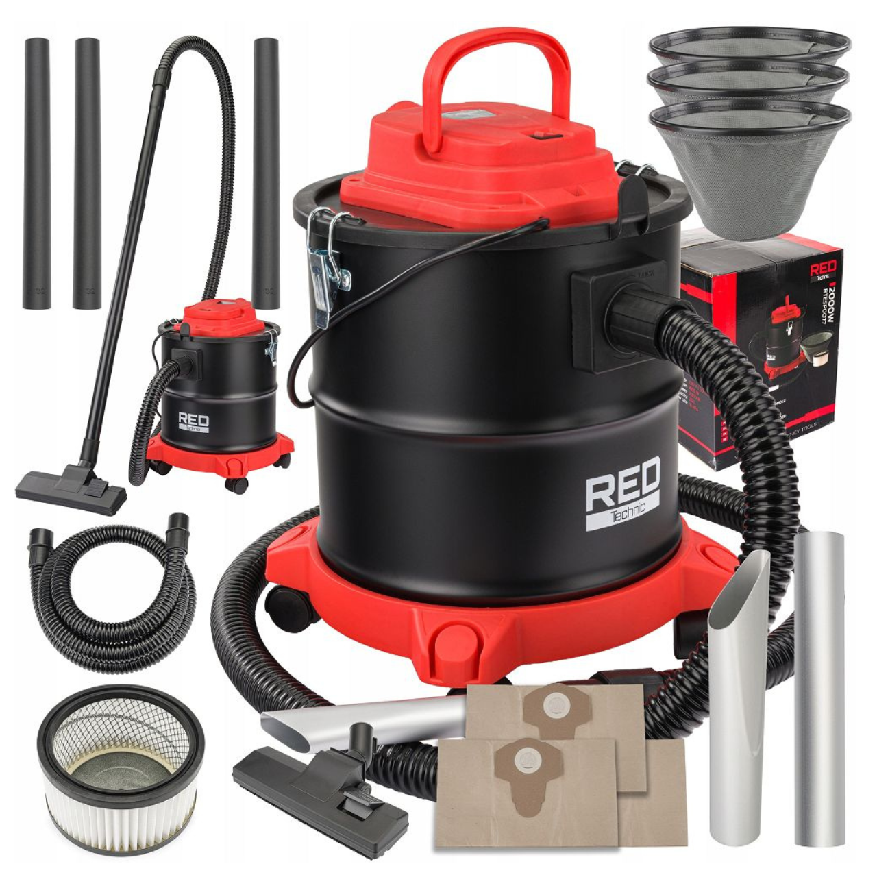 Електричний сепаратор пилосос RED TECHNIC RTESP0077 2000Вт 20л з функцією обдуву