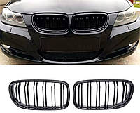Решетки радиатора BMW 3 E90 E91 рестайл M Performance черный глянец двухреберные ноздри БМВ