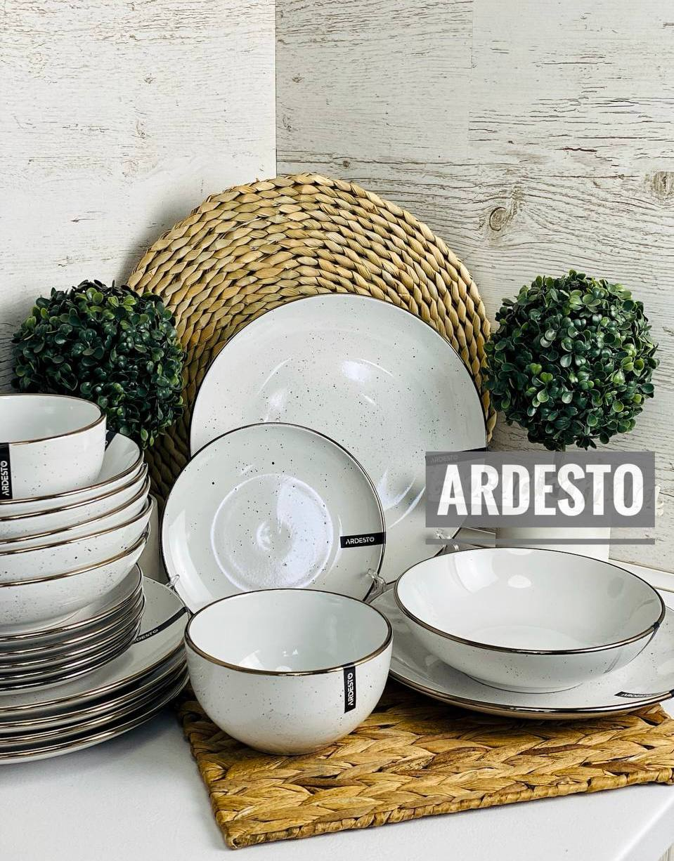 Набор посуды 19 пр. Ardesto Bagheria White AR0019WGC