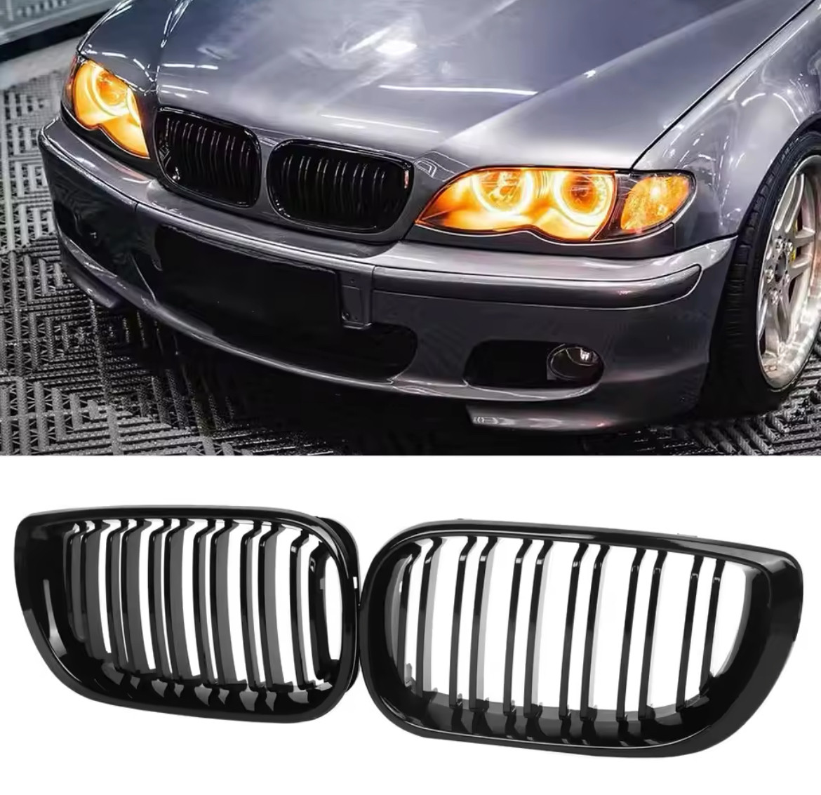 Решітки радіатора BMW E46 рестайлінгові подвійні ніздрі