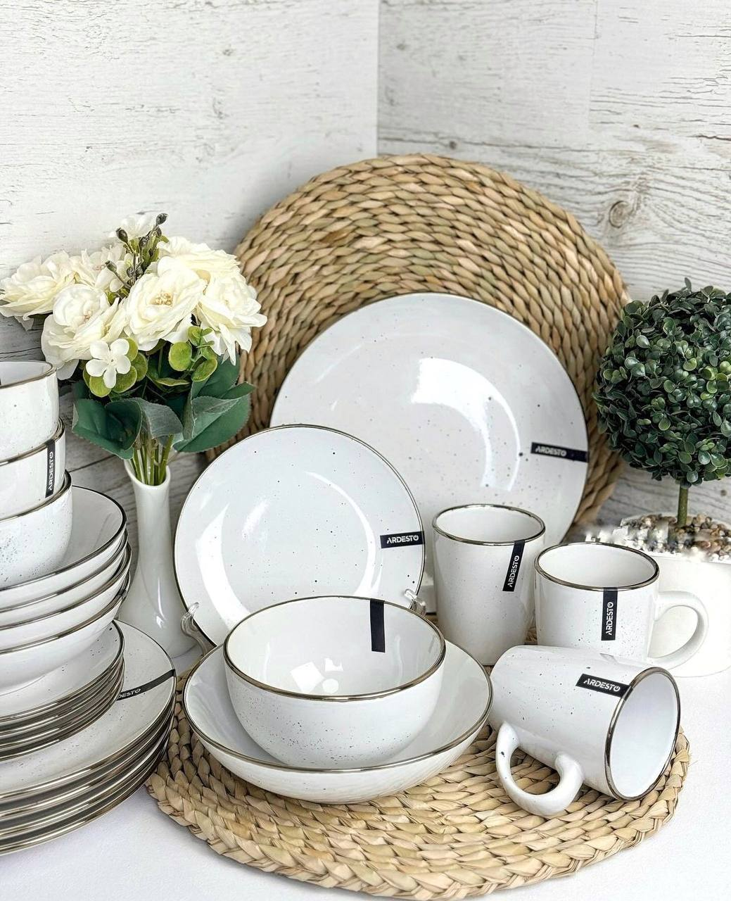 Набор посуды 20 пр. Ardesto Bagheria White AR0020WGC/4