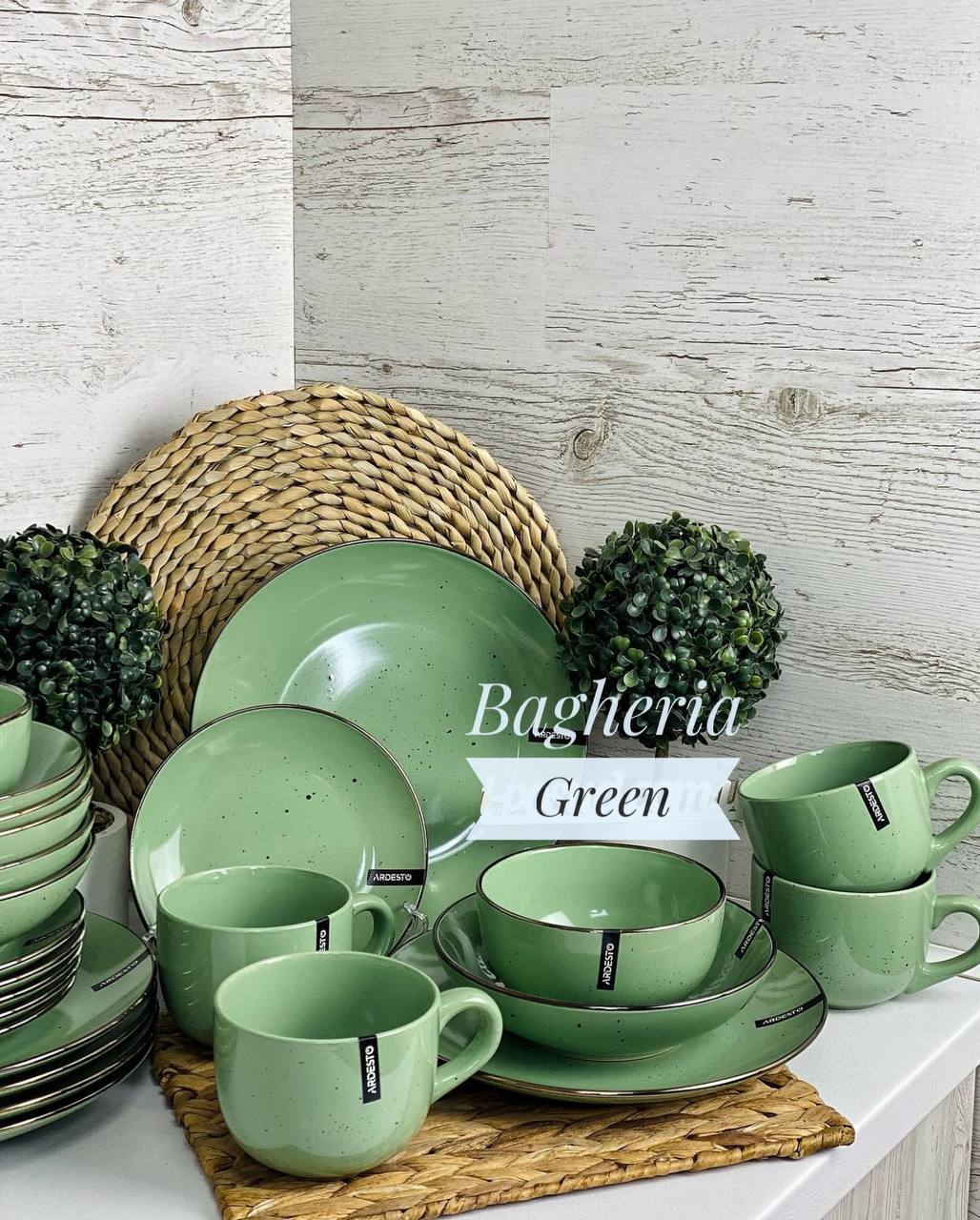 Набор посуды 15 пр Ardesto Bagheria Pastel green AR0015GGC