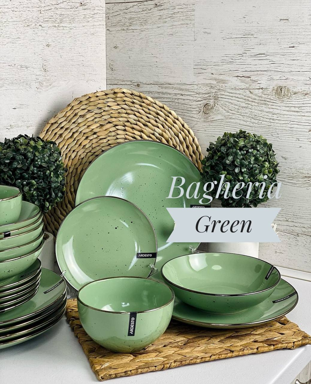 Набор посуды 19 пр Ardesto Bagheria Pastel green AR0019GGC/2