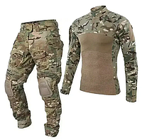 Чоловічий тактичний літній костюм Idogear G2 мультикам із наколінниками для військових камуфляжний XXL GL-55
