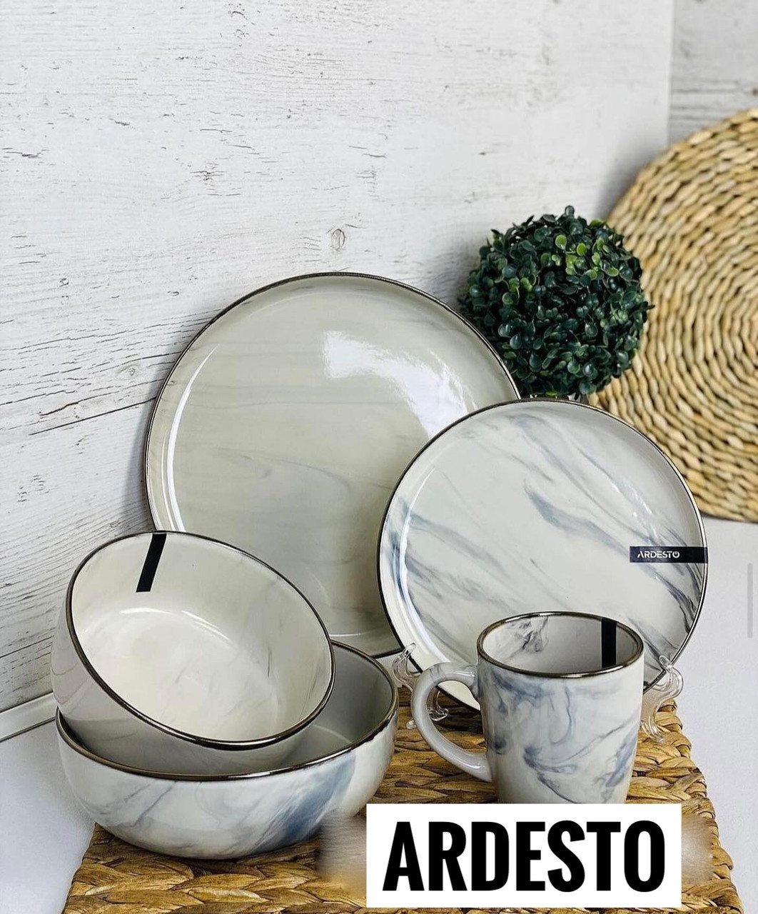 Набор посуды 20 пр. Ardesto Marmo AR0020MRBS