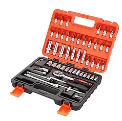 Набір інструментів 53 предмети в кейсі Набір торцевих головок і біт із тріскачкою 1/4 дюйма