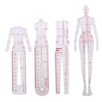 Лінійка для креслення, лекало портнівськеа, шаблони для моделювання одягу 5 шт