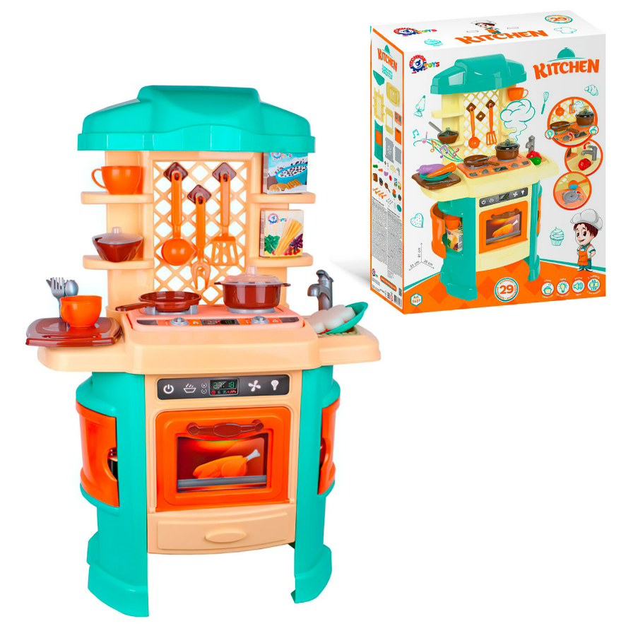Дитяча кухня Технок звук, пар, підсвічування на 29 аксесуарів, фото 1