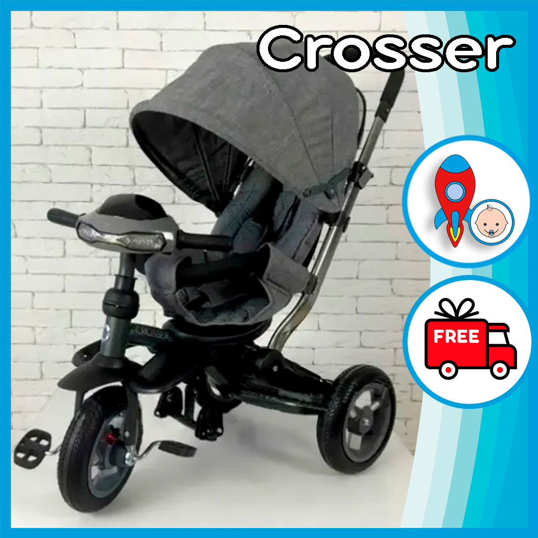 Велосипед триколісний «Crosser» T-350 ECO NEW Темно-сірий