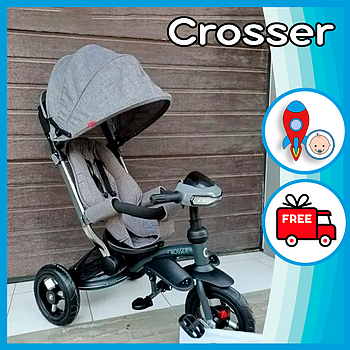 Велосипед триколісний «Crosser» T-350 ECO NEW Сірий