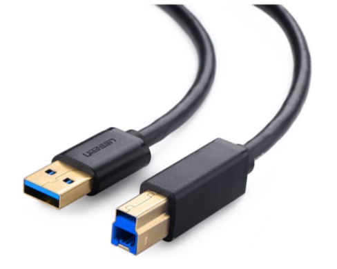 Кабель UGREEN US210 USB 3.0 AM to BM Print Cable 2m (Black）(UGR-10372)