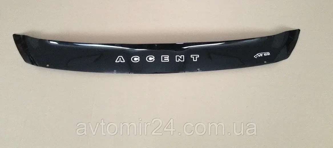 Дефлектор капота HYUNDAI Accent (RB) с 2010- (короткий)  Мухобійка Хундай Акцент РБ