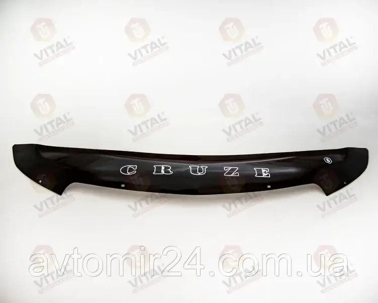 Дефлектор капота Chevrolet Cruze с 2009- (короткий) Мухобійка Шевроле Круз