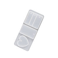 Форма силіконова для роботи з смолою Finding Молд підвіски кулони прямокутні і серце Білий 12.1 см x 5.1 см