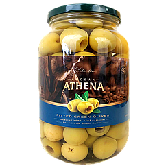 Оливки без кістки Атена Athena 70/90, 600/1250g 9шт/ящ (Код: 00-00000576)