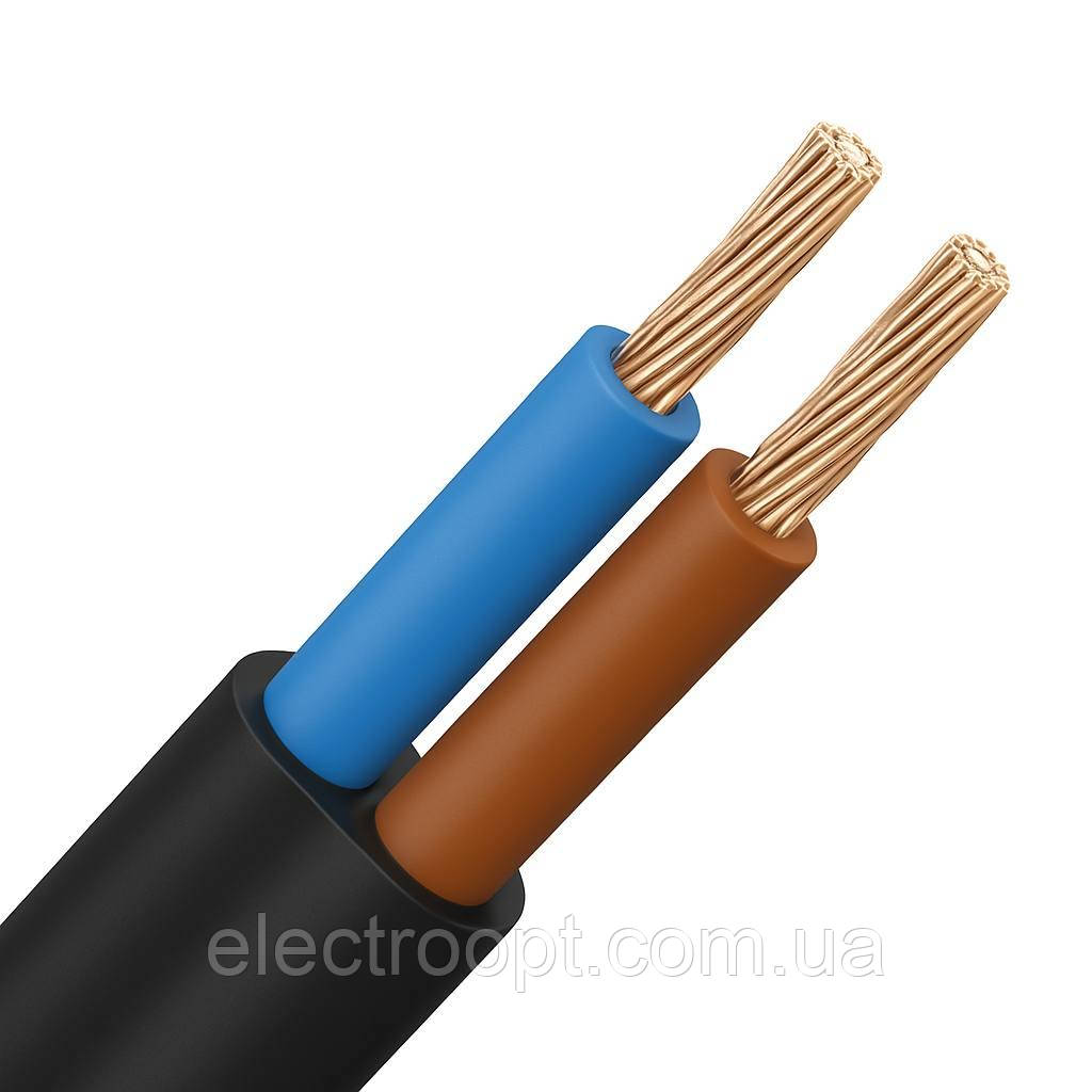 Мідний чорний кабель ШВВП 2*0.5 Одеса ГОСТ (кратно 5 м)