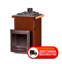 Лазнева піч-кам'янка KALVIS-PR-2-1 з виносною топкою зі склом