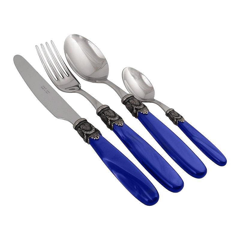 Набір столових приборів на 6 персон з блакитною ручкою Іскья DomusDesign, фото 1