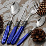 Набір столових приборів на 6 персон з блакитною ручкою Іскья DomusDesign, фото 8